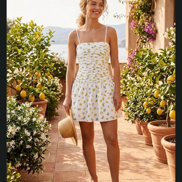 EmbraceVintage-Inspired Lemon Zest Mini Dress - Picture 3 of 4